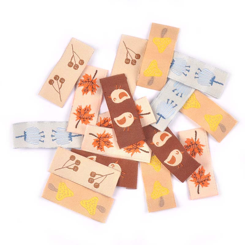 Sewing Labels - 50Pcs Maple/Mushroom Embroidery Washable Labels Sewing