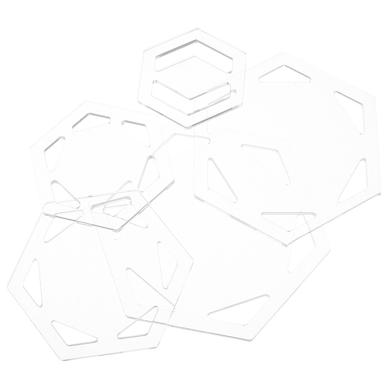 Sewing Necessities - 5Pcs Quilting Templates Hexagon Acrylic Transparent