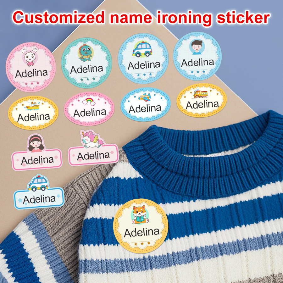 Sewing Labels - Personalized Kids Waterproof Clothing Labels,Custom Iron-On/Sewn
