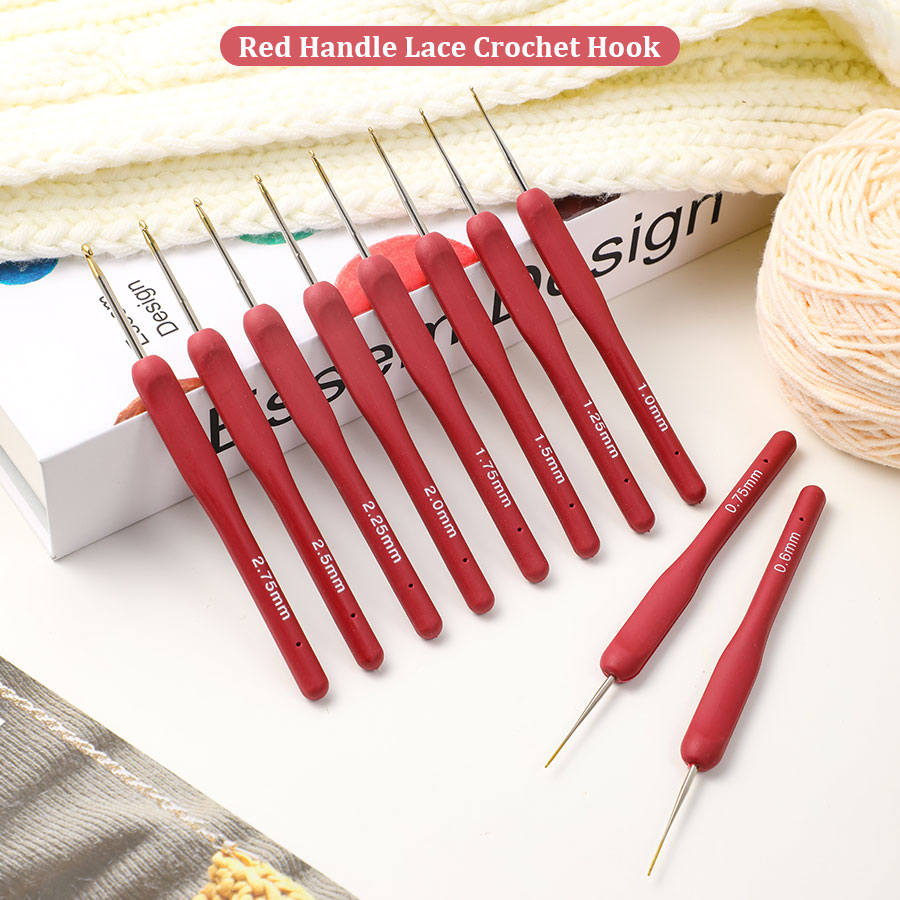 10pcs Red Crochet Set Kit Sili - Sewing Necessities review and price