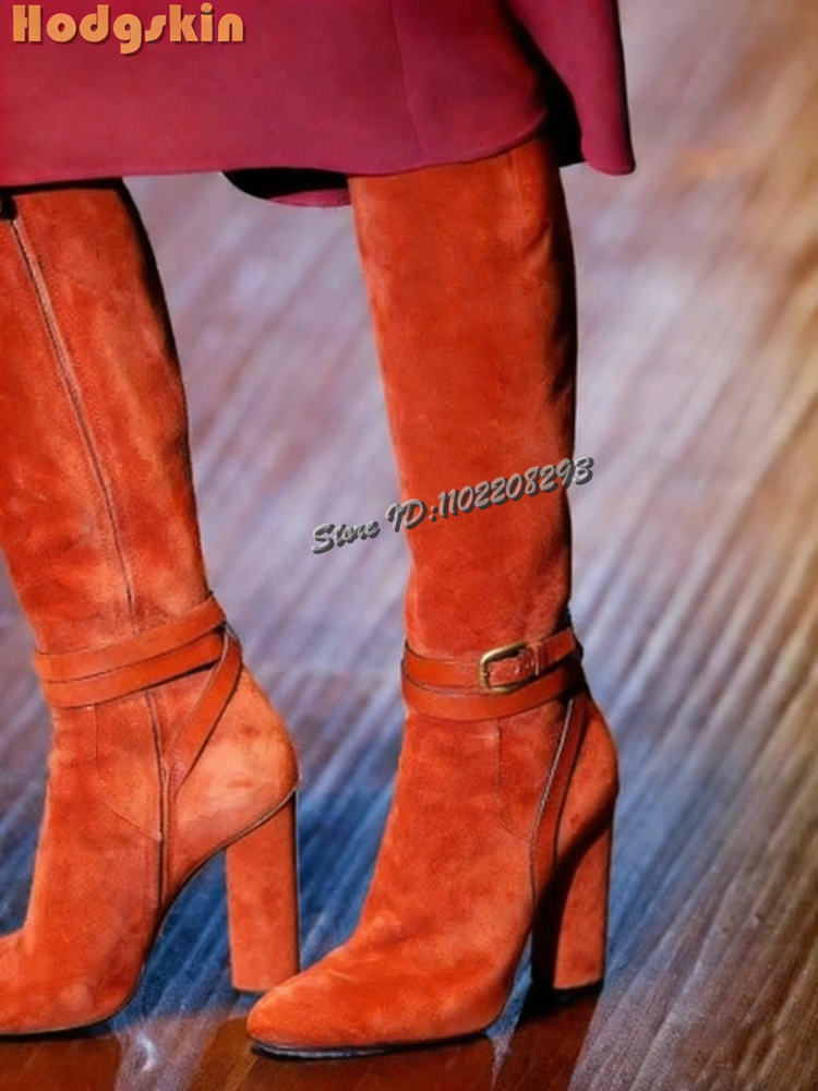 Retro Buckle Straps Boots Sued - Sewing Zipper review and price
