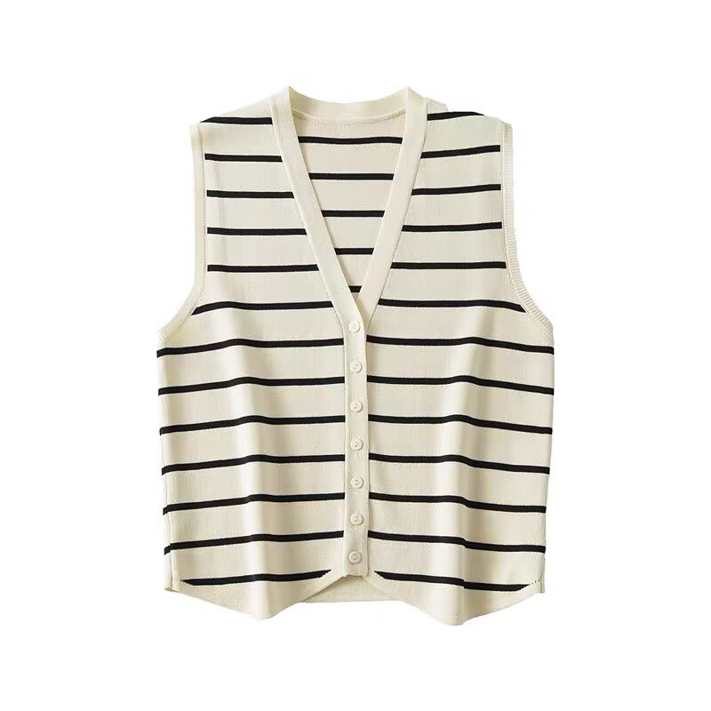 French striped knit vest women - Sewing Vest review and price