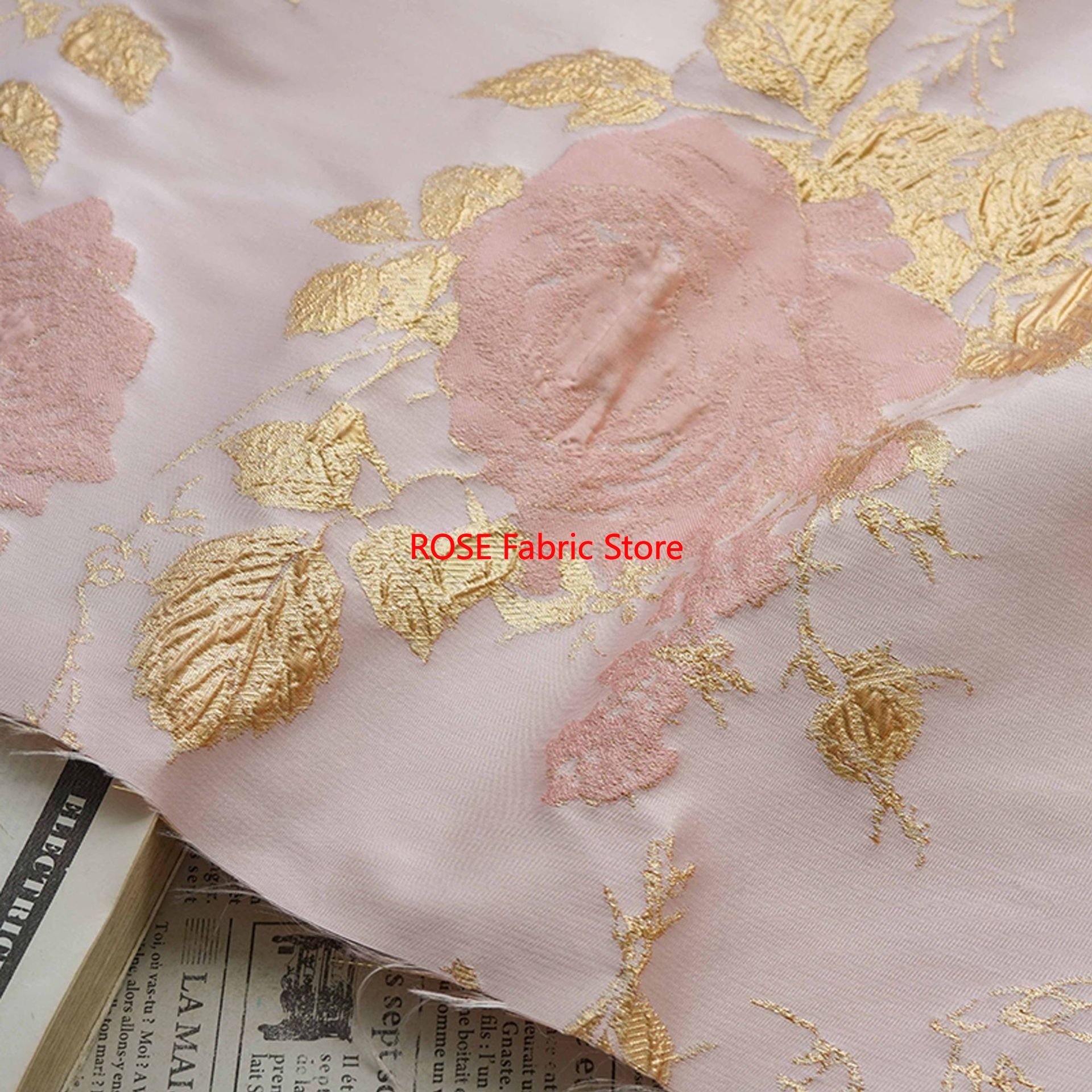1 meter 3D Relief Gold Silk Fl - Sewing Vest review and price