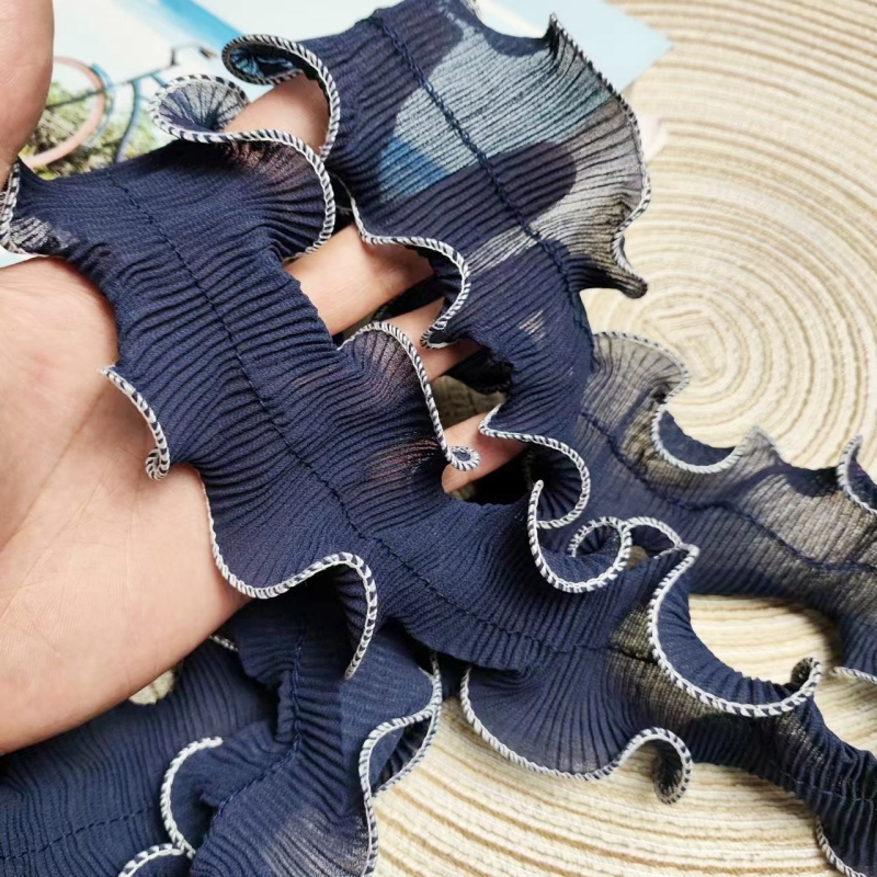 Dark blue Chiffon center Pleat - Textile Sewing Factory review and price