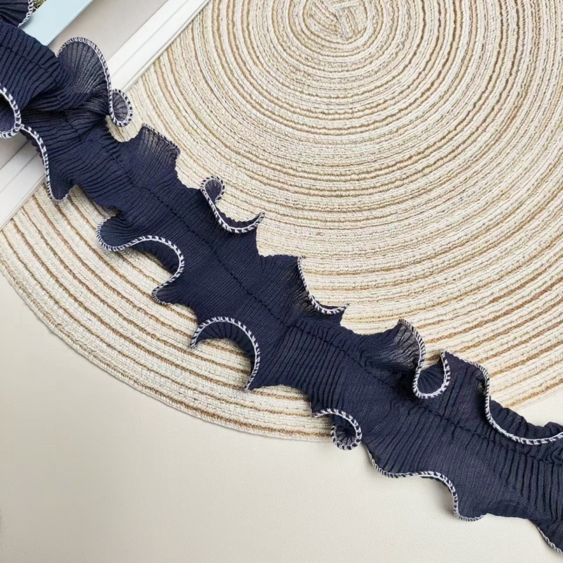 Dark blue Chiffon center Pleat - Textile Sewing Factory review and price